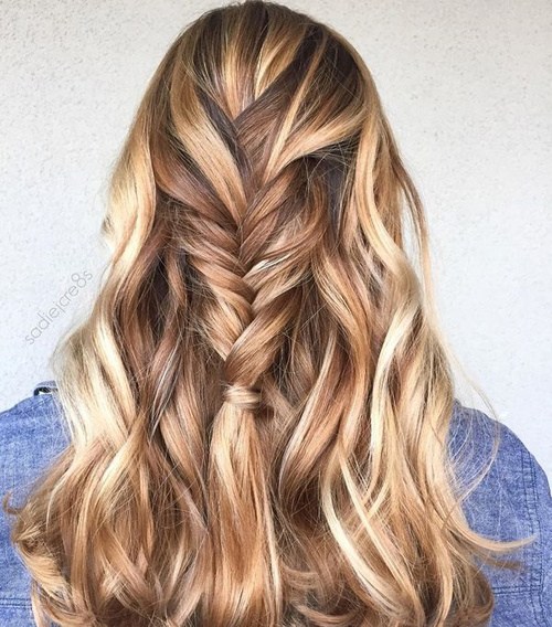 Caramel And Blonde Highlights