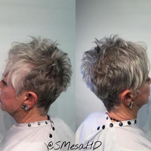 Gray Spiky Pixie Hairstyle