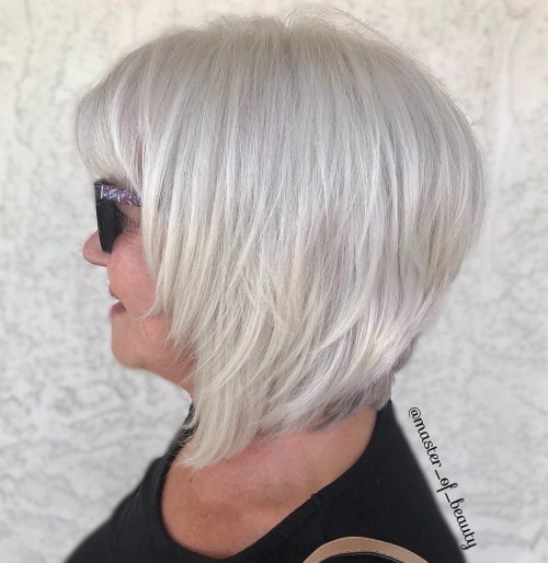 White Bob With Bangs