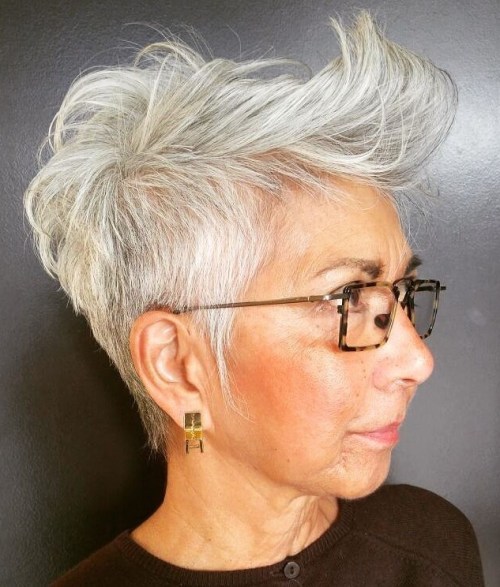 Tapered Gray Pixie Over 50