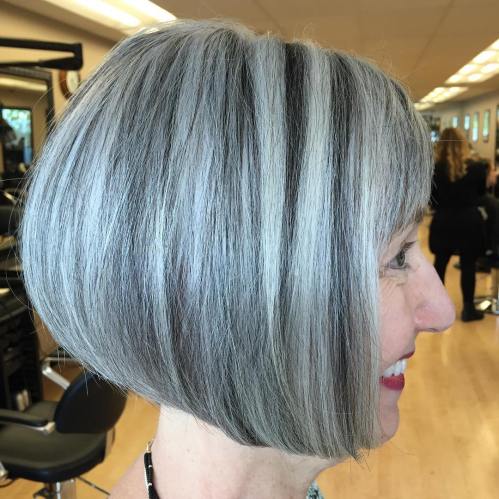 Black And Gray Balayage Bob