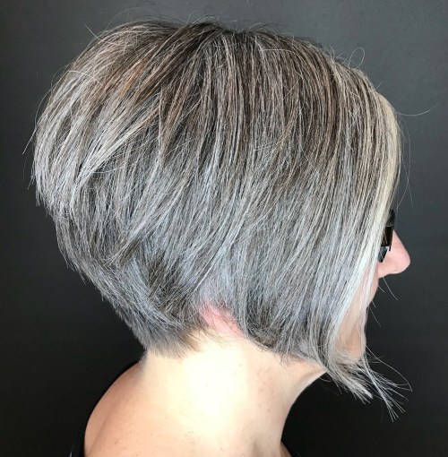 Short Salt And Pepper Hair With A Metallic Sheen