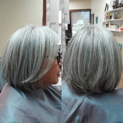 Layered Silver Bob Over 60