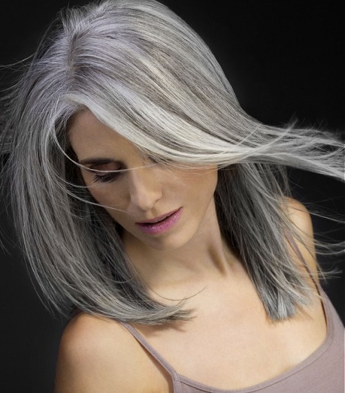 beautiful hairstyle for gray hair
