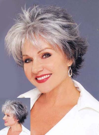 short sassy hairstyle for gray hair