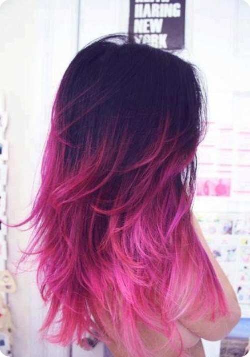 black to pink ombre