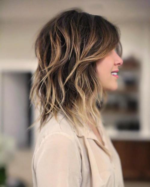 Layered Shaggy Balayage Hair