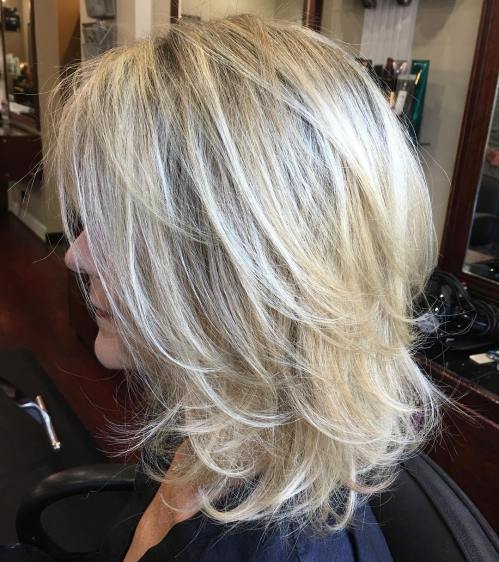 Medium Layered Blonde Hairstyle