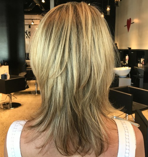 Medium Straight Layered Hairstyle