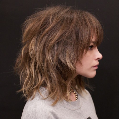 Medium Shag Haircut With Highlights