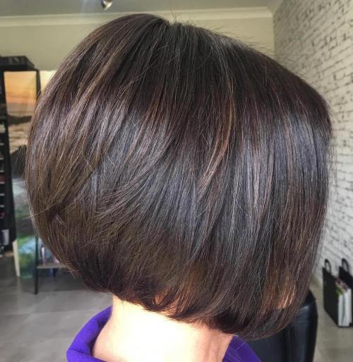 Short Layered Brunette Bob