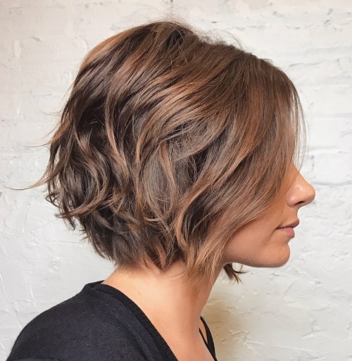 Wavy Chocolate Brown Bob