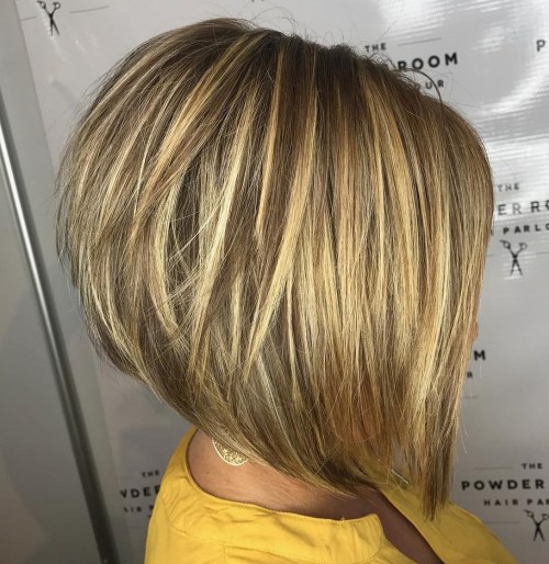 Stacked Honey Blonde Bob