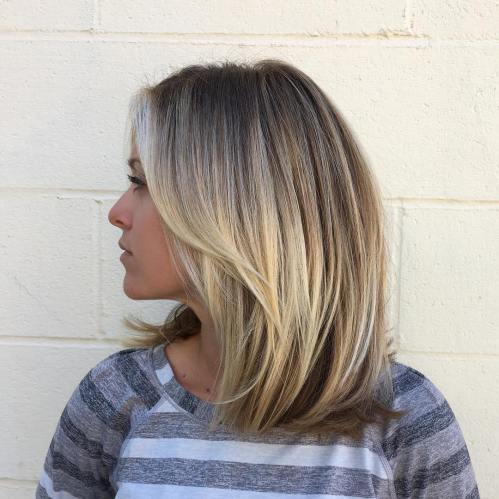 Long Blonde Balayage Bob For Thin Hair