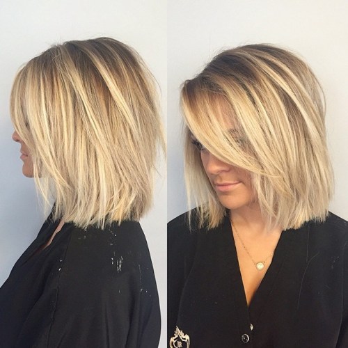 Choppy Blonde Lob