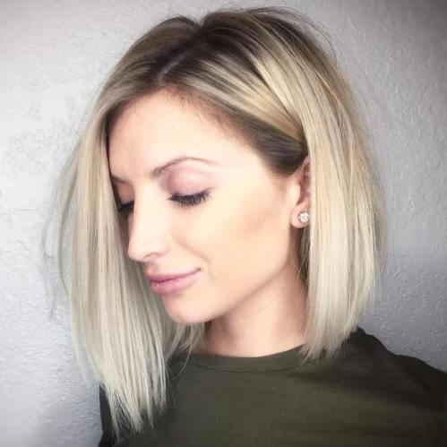 Side Parted Blonde Balayage Bob