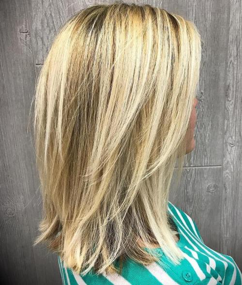 Blonde Lob With Long Layers