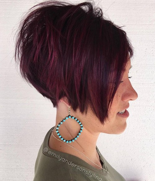 Short Burgundy Balayage Bob