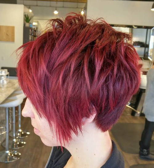 Long Burgundy Pixie