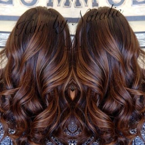 long brown hair with caramel balayage