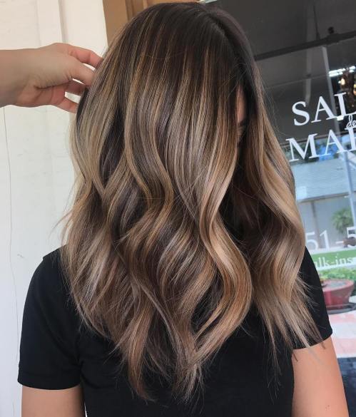 Coffee And Caramel Balayage Hair