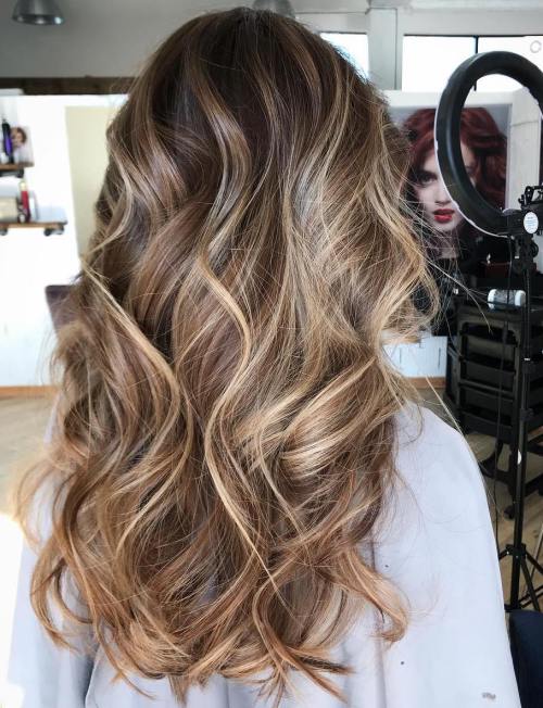 Caramel Blonde Balayage For Brown Hair