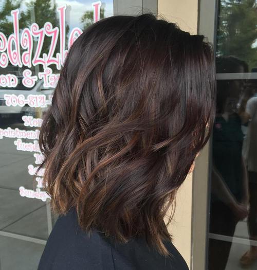 medium dark brown hair with subtle balayage