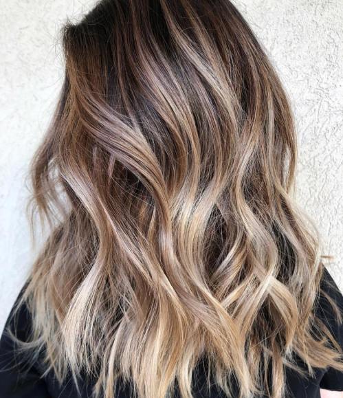 Brown Hair With Bronde Balayage Highlights