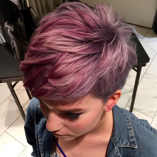 Burgundy Pixie For Thick Hair