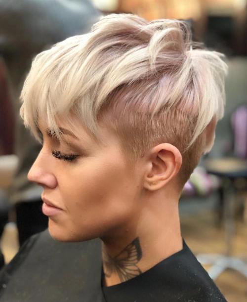 Blonde Uneven Undercut Pixie