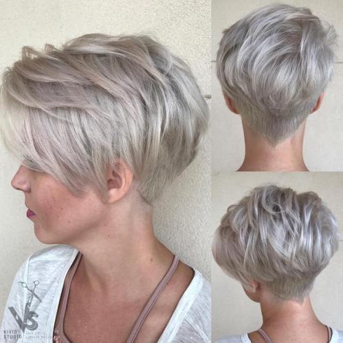 Short Choppy Silver Blonde Pixie