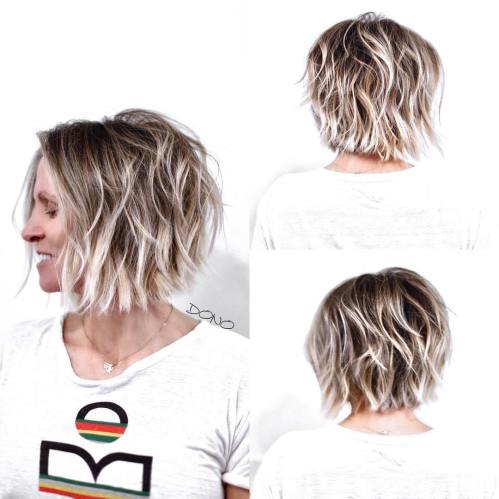 Bronde Bob With Beach Waves