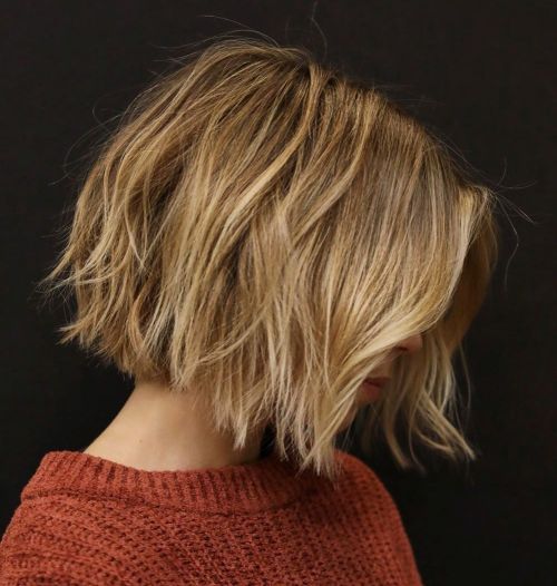 Short Choppy Wavy Bob