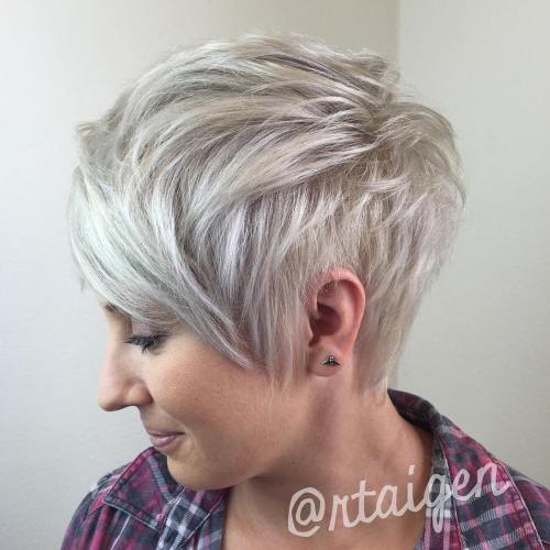 Long Ash Blonde Pixie