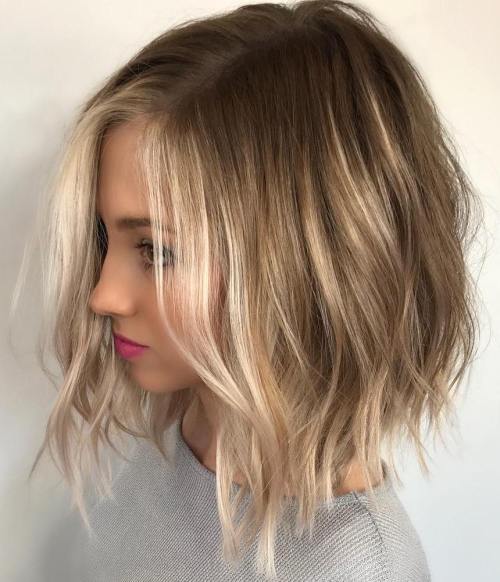 Choppy Blonde Balayage Bob