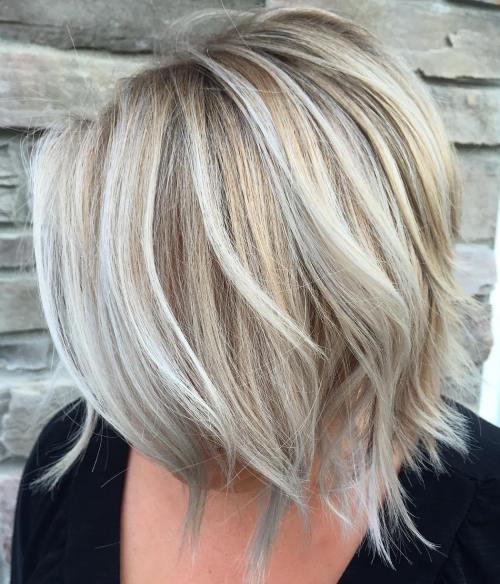 Layered Blonde Balayage Bob