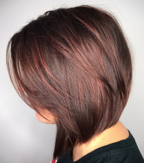 Angled And Layered Shoulder Length Bob