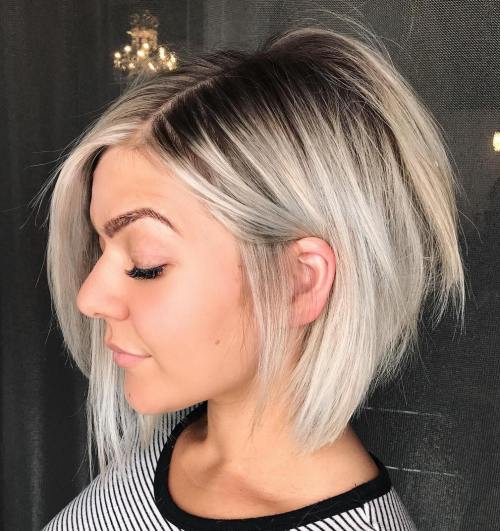 Razored Blonde Balayage Bob