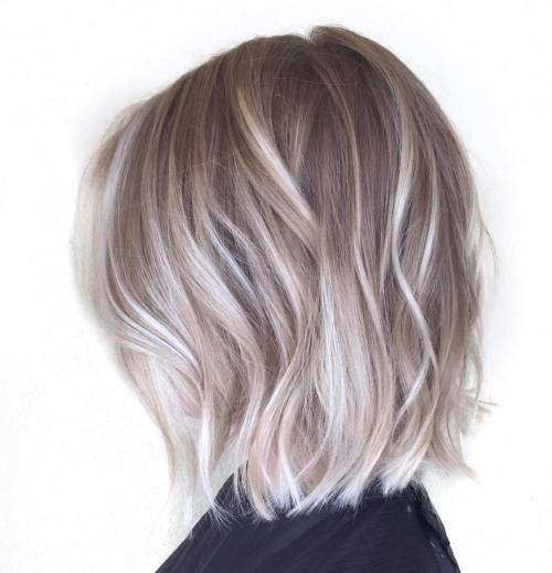 Ash Blonde Bob With Platinum Balayage