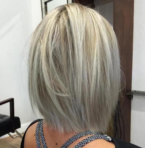 Ash Blonde Shoulder Length Bob