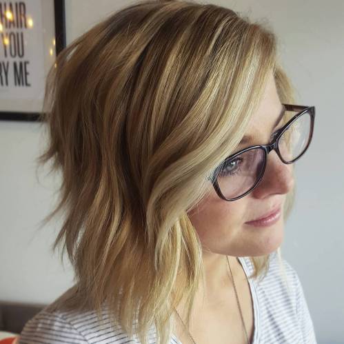 Layered Angled Blonde Bob