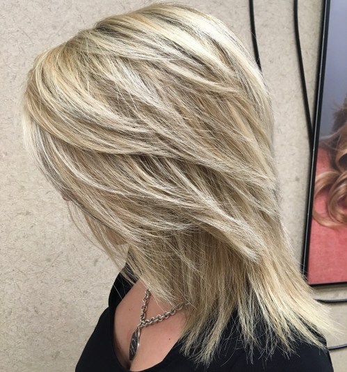 Medium Layered Blonde Haircut