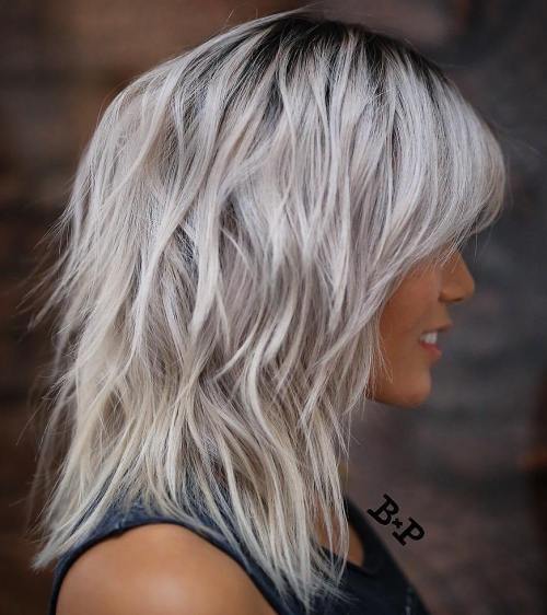 Medium Silver Blonde Shag