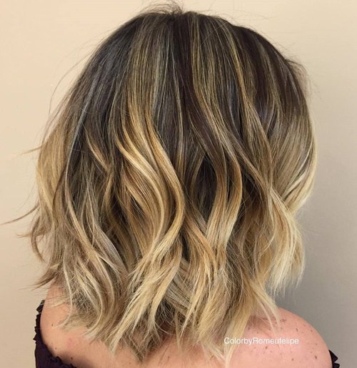 Wavy Balayage Lob