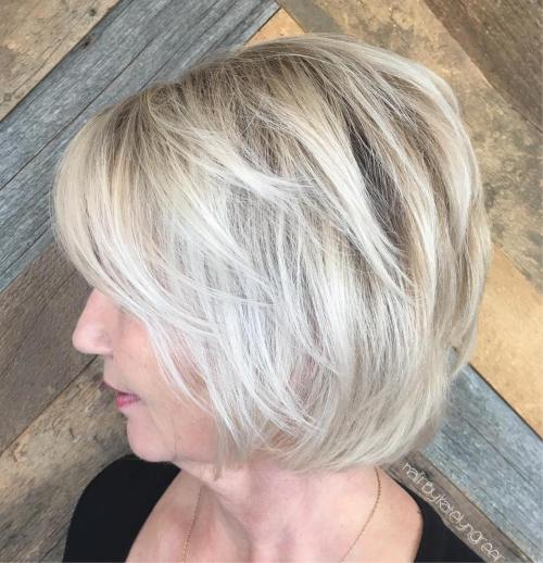 Over Ash Blonde Balayage Bob