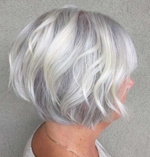 Short Wavy Silver Bob