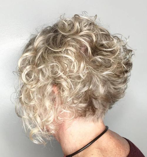 Short Curly Blonde Bob