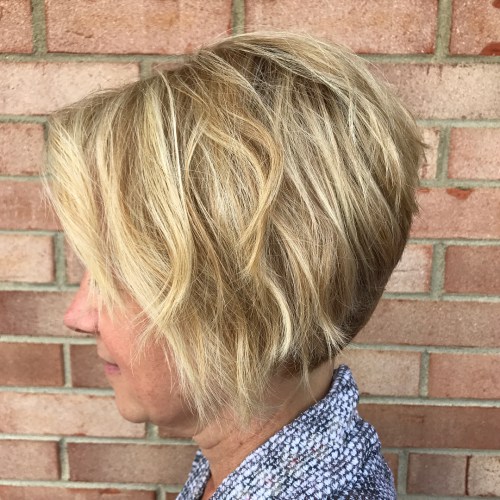 Blonde Balayage Bob For Older Women