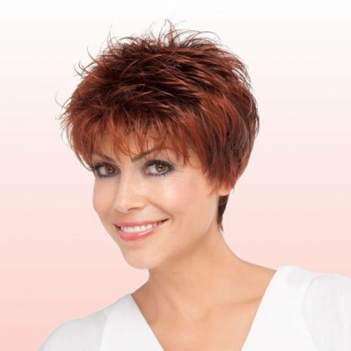 short feathered hairstyle for women over 50