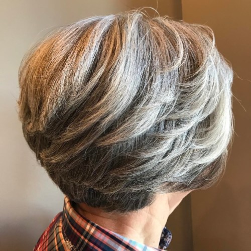 50+ Layered Short Bob